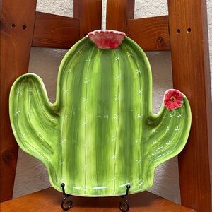 🔹Pier 1 Saguaro Cactus Platter Hand Painted Dolomite….
